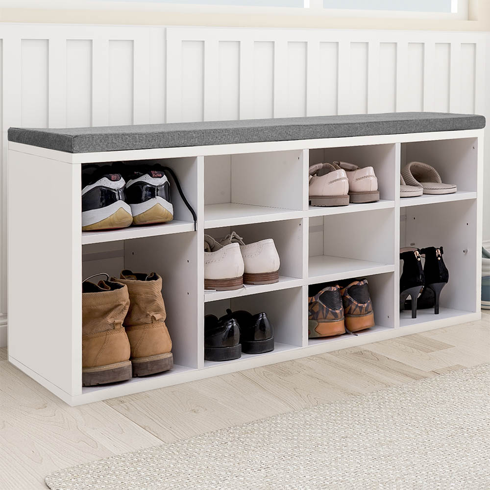 Schuhschrank Schuhbank Schuhregal Schuhablage mit Sitzkissen Sitzbank