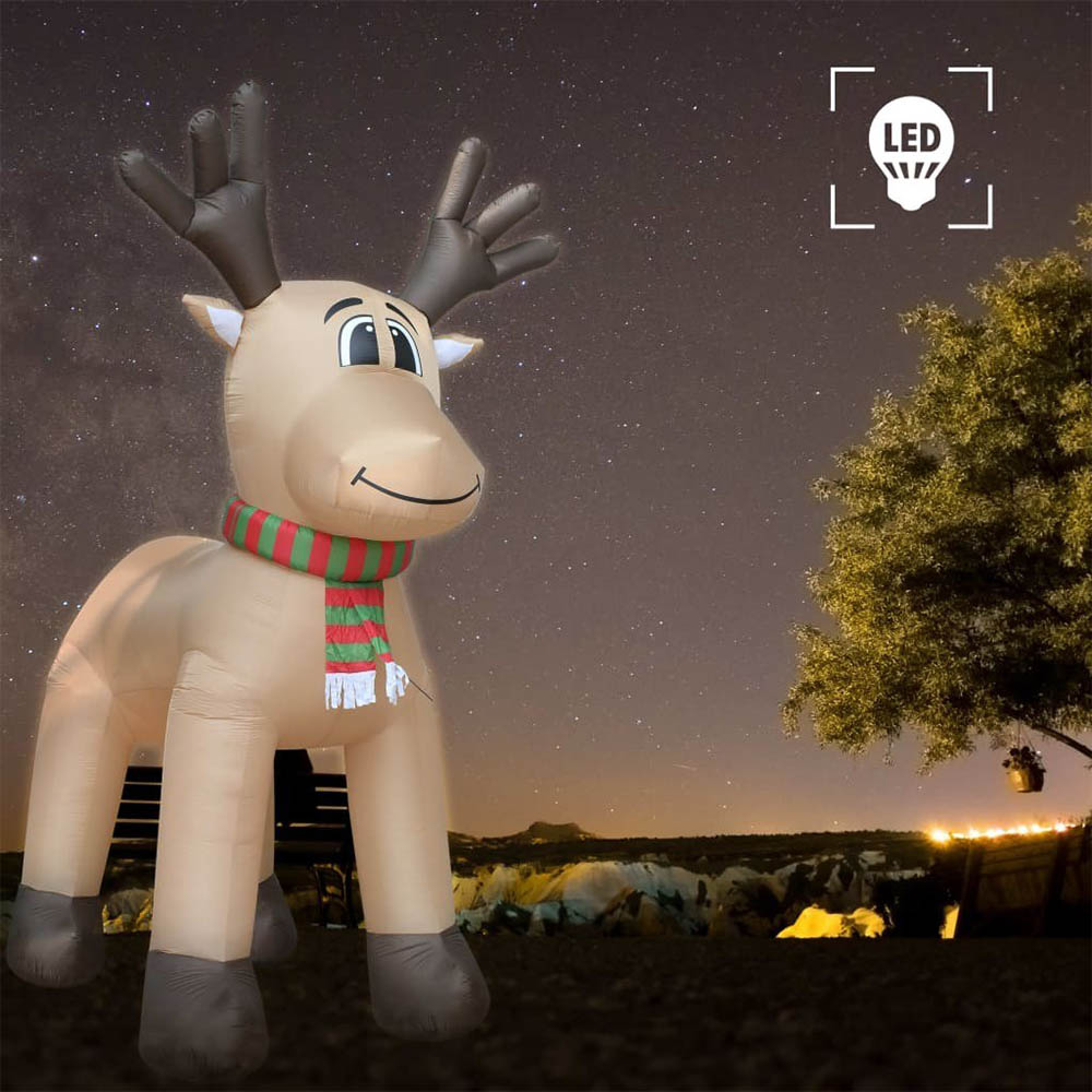 Rentier Aufblasbar LED IP44 5m XXL Dekoration Weihnachten