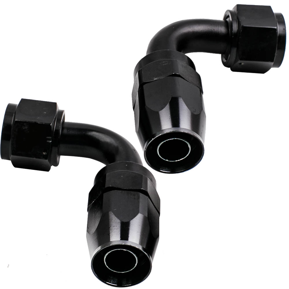 AN10 12FT Braided Stainless Steel Feed/Return Hose Fuel Fittings Kit Black