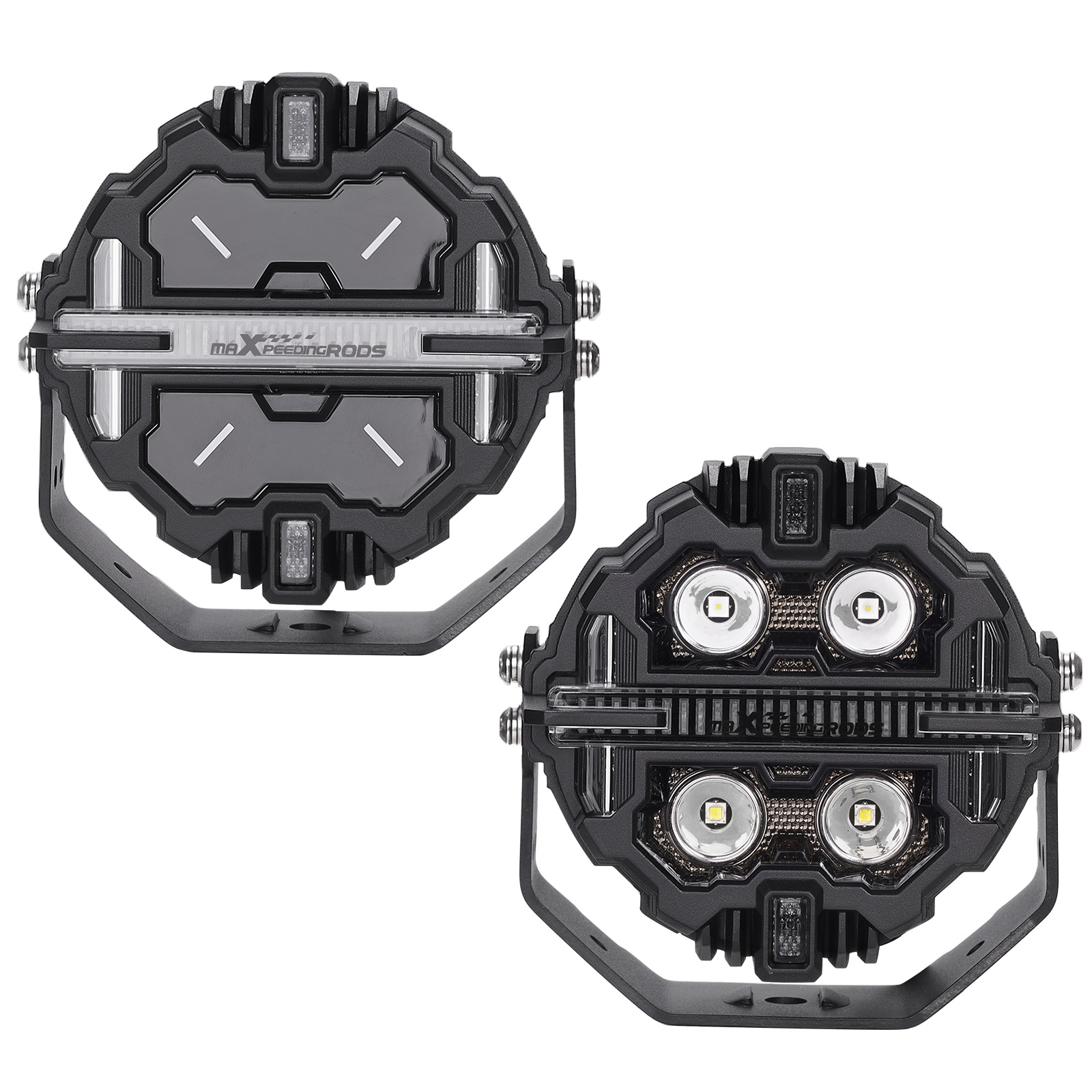 LED Light Bar Pods 270° Beam RGB DRL For 4X4 Off Road ATV UTV Marine 25440Lm