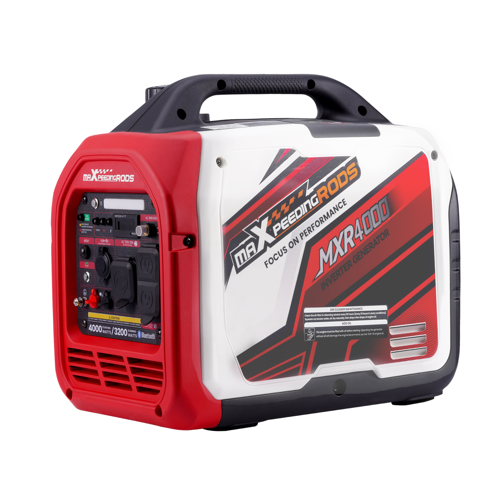 4000 W Gas Generator Inverter Portable for Home Backup Camping RV w/ Bluetooth